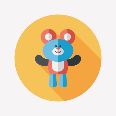 oyuncak ayı uzun gölge düz simgesi