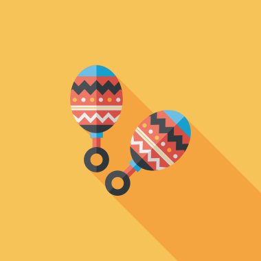 Bebek çıngırağı uzun gölge, eps 10 düz simgesiyle