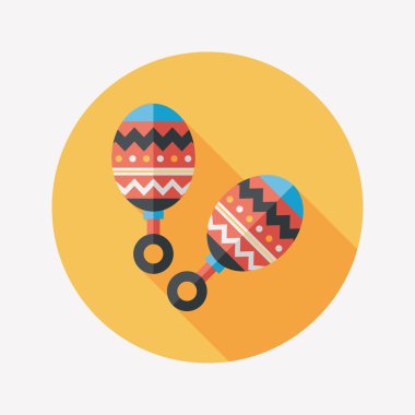 Bebek çıngırağı uzun gölge, eps 10 düz simgesiyle