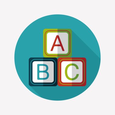 Uzun Gölge, eps 10 ile ABC blokları düz simgesi