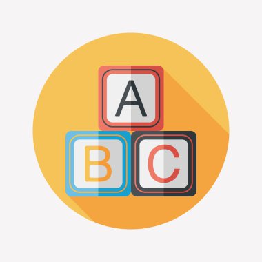 Uzun Gölge, eps 10 ile ABC blokları düz simgesi