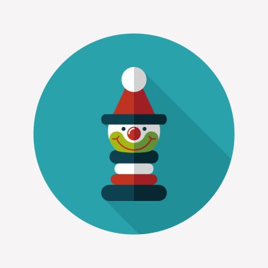 Piramit oyuncak düz simgesi ile uzun gölge, eps10