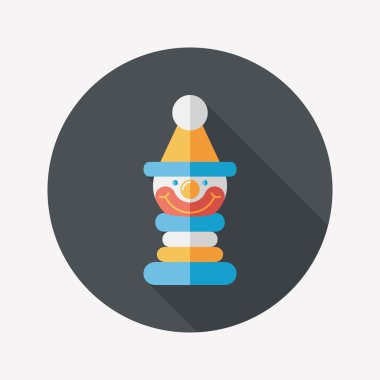 Piramit oyuncak düz simgesi ile uzun gölge, eps10