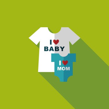 Aile giyim uzun gölge, eps 10 düz simgesi