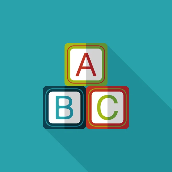 ABC bloque l'icône plate avec une ombre longue, EPS 10 — Image vectorielle