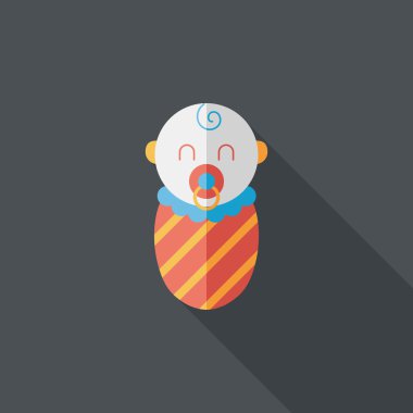 Bebek uzun gölge düz simgesi