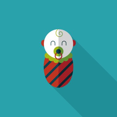 Bebek uzun gölge düz simgesi