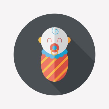 Bebek uzun gölge düz simgesi