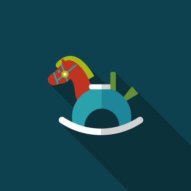 Uzun Gölge, eps10 ile at oyuncak düz simgesi