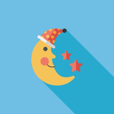 ay yıldız düz simgesi ile uzun gölge, eps 10