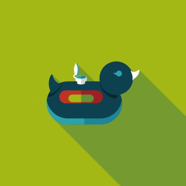 Uzun Gölge, eps10 yüzük düz simgesiyle ördek yüzmek