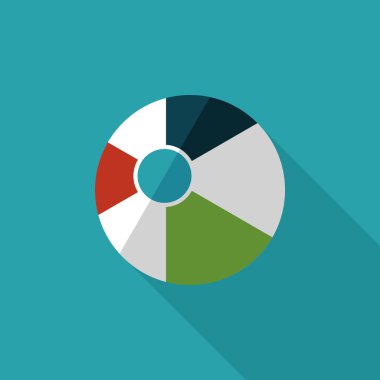 긴 그림자와 비치 볼 플랫 아이콘