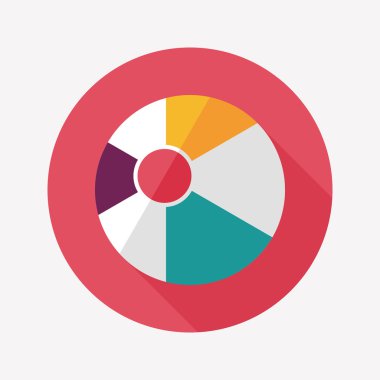 긴 그림자와 비치 볼 플랫 아이콘