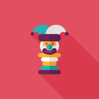 Piramit oyuncak düz simgesi ile uzun gölge, eps10