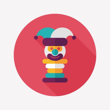 Piramit oyuncak düz simgesi ile uzun gölge, eps10