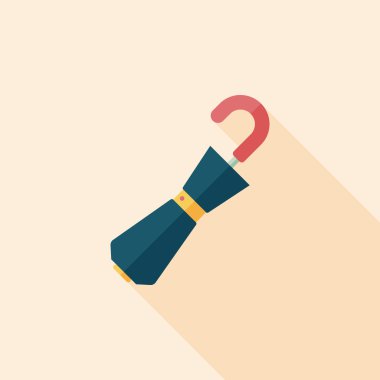 şemsiye uzun gölge düz simgesi