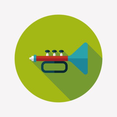 Uzun Gölge, eps10 trompet veya boynuzu düz simgesi