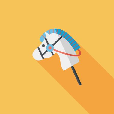 oyuncak at düz simgesi ile uzun gölge, eps10