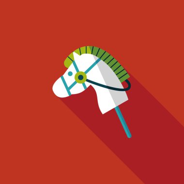 oyuncak at düz simgesi ile uzun gölge, eps10