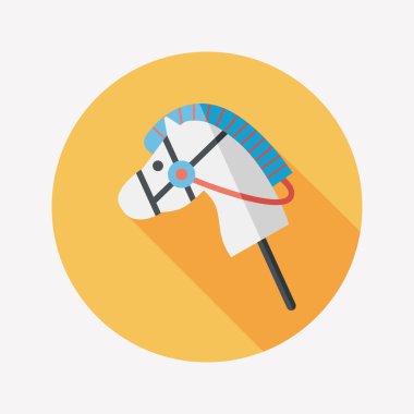 oyuncak at düz simgesi ile uzun gölge, eps10