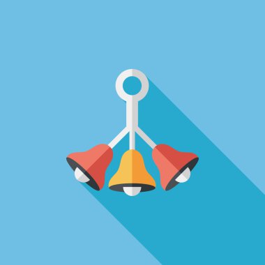 Bebek çıngırağı uzun gölge, eps 10 düz simgesiyle