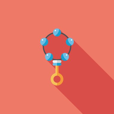 Bebek çıngırağı düz simgesi ile uzun gölge, eps10