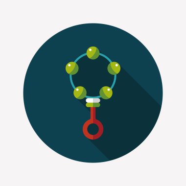 Bebek çıngırağı düz simgesi ile uzun gölge, eps10
