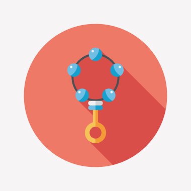 Bebek çıngırağı düz simgesi ile uzun gölge, eps10