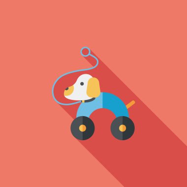 oyuncak köpek uzun gölge, eps 10 düz simgesiyle