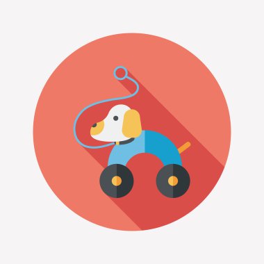 oyuncak köpek uzun gölge, eps 10 düz simgesiyle