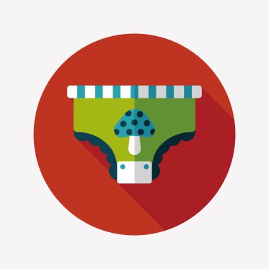 Bebek bezi düz uzun gölge, eps 10 simgesiyle