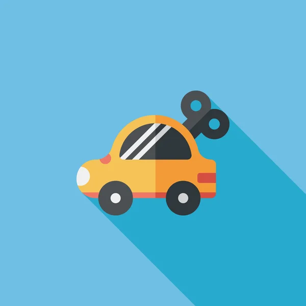 Jouet voiture icône plate avec ombre longue — Image vectorielle