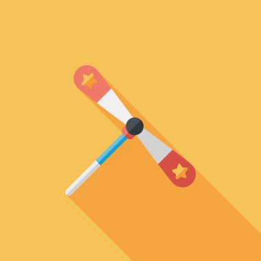 uzun gölge ile bıçaklar pervane oyuncak düz simgesi