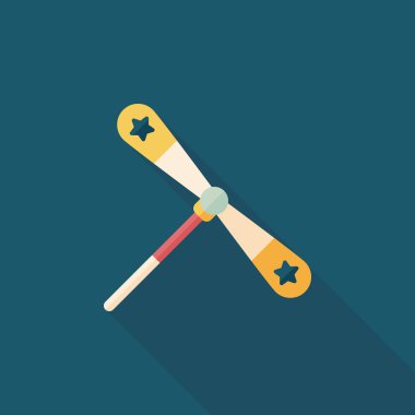 uzun gölge ile bıçaklar pervane oyuncak düz simgesi