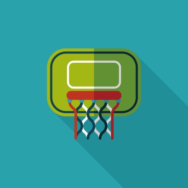Basketbol düz simgesi ile uzun gölge, eps10