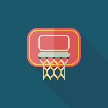 Basketbol düz simgesi ile uzun gölge, eps10