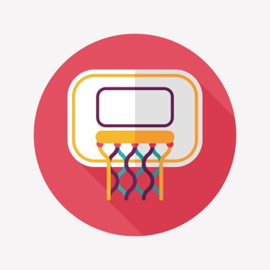 Basketbol düz simgesi ile uzun gölge, eps10