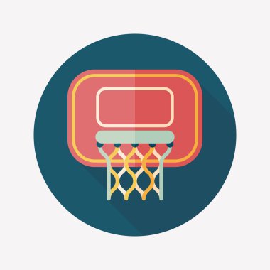 Basketbol düz simgesi ile uzun gölge, eps10