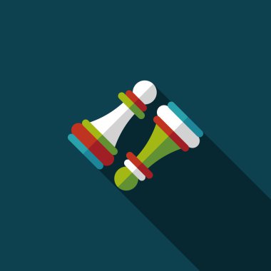 ahşap piyon satranç simgesi ile uzun gölge, eps10 daire