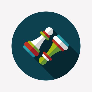 ahşap piyon satranç simgesi ile uzun gölge, eps10 daire