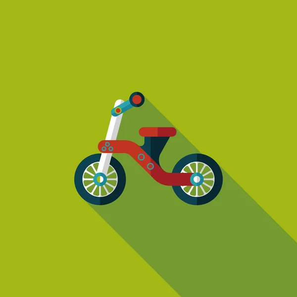 Niños Triciclo icono plano con sombra larga, eps10 — Vector de stock