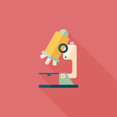 uzun gölge ile mikroskop düz simgesi