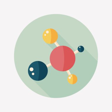 uzun gölge ile molekül düz simgesi