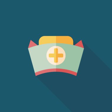 Hemşire uzun gölge hat düz simgesi