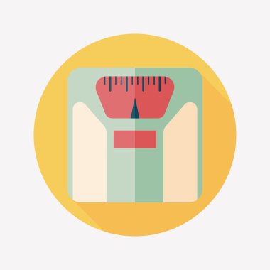 uzun gölgeler stiliyle düz, ölçek vektör simge illustrat ağırlık