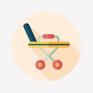 uzun gölge ile hastane yatak düz simgesi