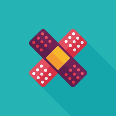 uzun gölge ile tıbbi sargı düz simgesi