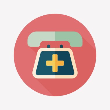 acil arama uzun gölge düz simgesi