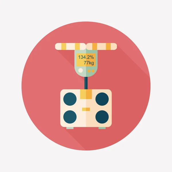 Gewicht schaal platte pictogram met lange schaduw — Stockvector