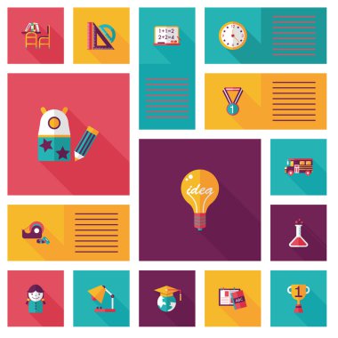 geri okul düz UI arka eps10